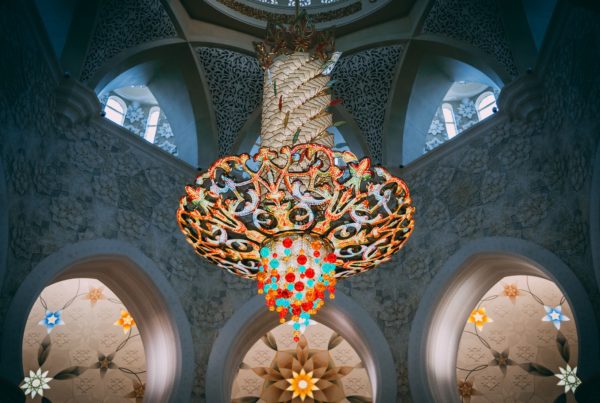 low angle photo of multicolored chandelier