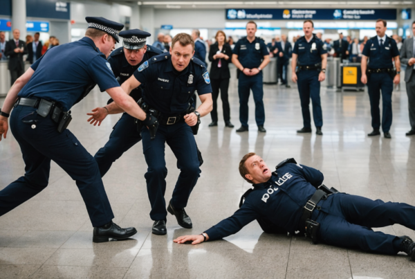 découvrez les détails d'un incident choquant survenu à l'aéroport de manchester, où un policier a été filmé en train de donner des coups de pied à un homme au sol. regardez la vidéo et explorez les réactions suscitées par cet événement troublant.