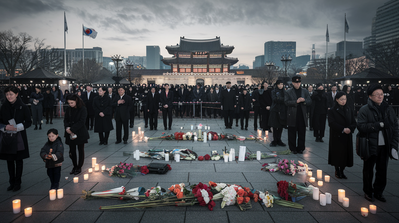 south korea observes national mourning following the tragic jeju air tragedy, an event that has deeply affected the country and aroused great emotion among its citizens.