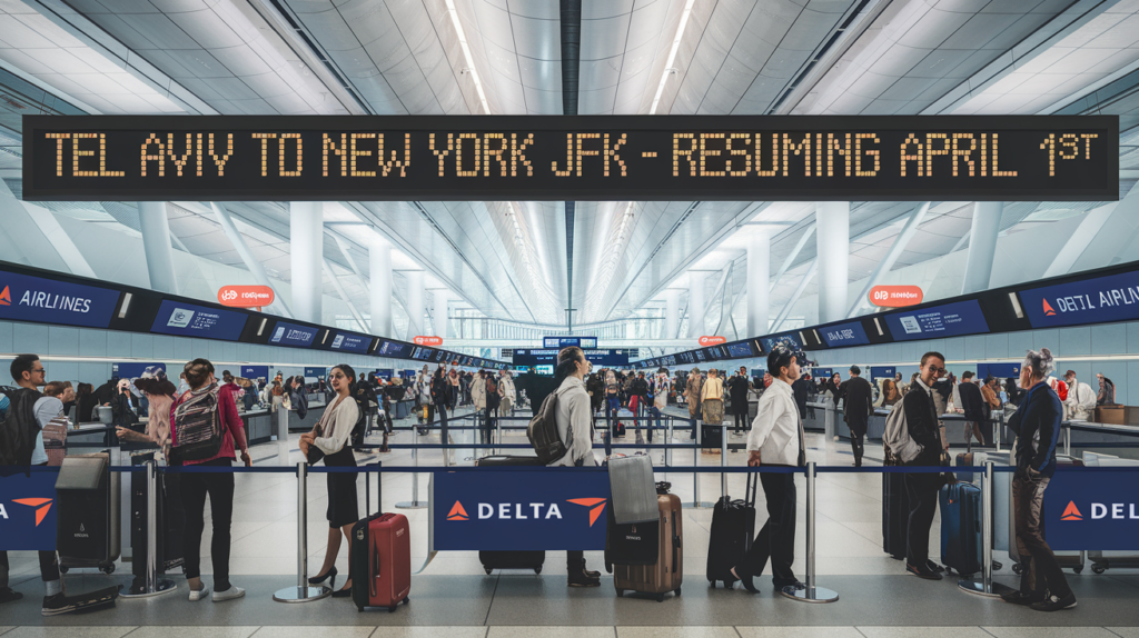 delta airlines resumes flights between tel aviv and new york jfk from april 1, offering a new opportunity to travel between these two dynamic destinations. discover flexible itineraries and quality customer service.