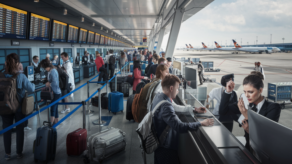 find out how a 24-hour work stoppage in germany caused chaos at airports on monday, resulting in massive delays and flight cancellations. find out about the impact of the strike on travelers and the measures taken by the authorities.